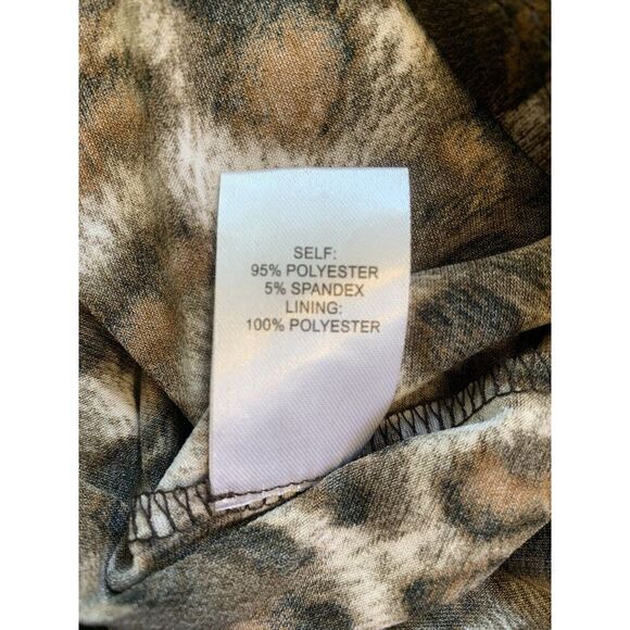 Oleg Cassini Animal Print Cocktail Event Dress Medium Belted‎ Faux Wrap Mini Mob - Picture 5 of 13